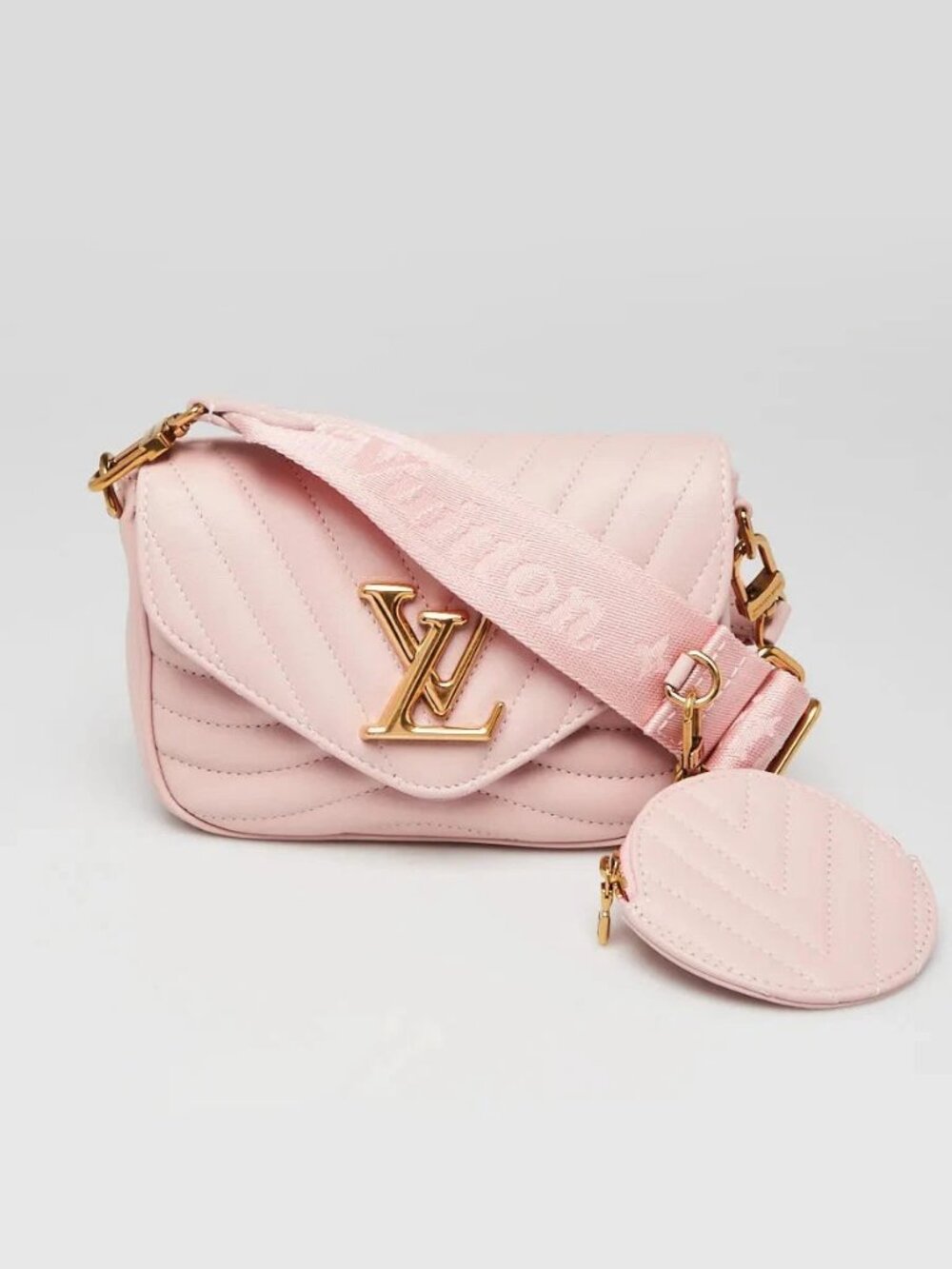 Louis Vuitton Pink Quilted Leather New Wave Multi-Pochette Bag